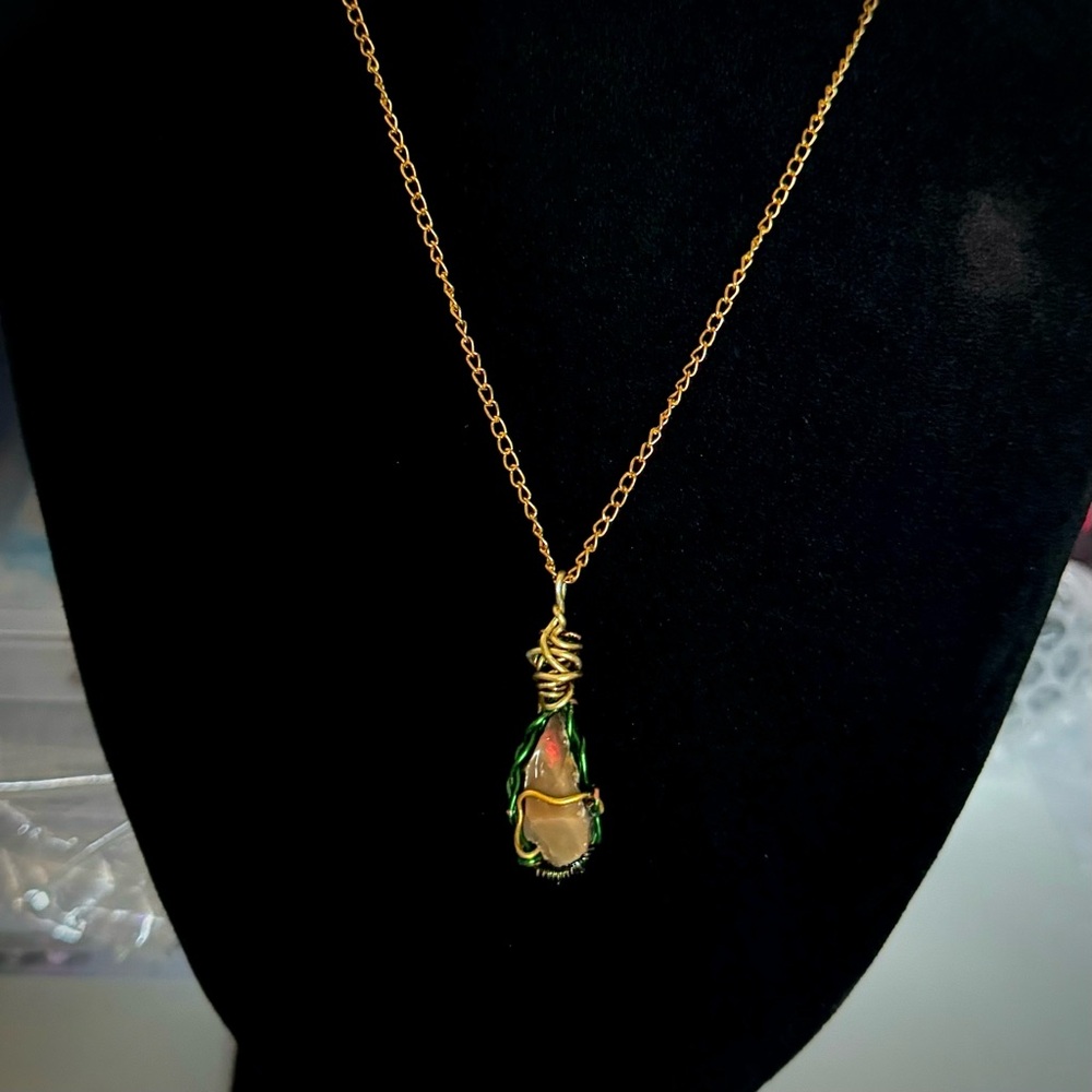 Intriguing Rough Opal Necklace - Picture 2 of 8